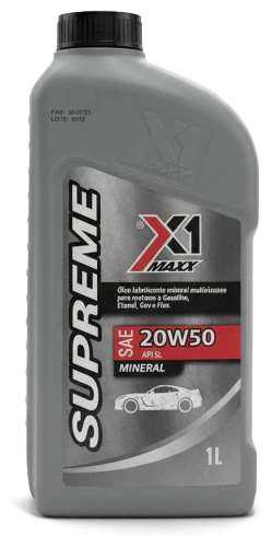 Embalagem do óleo X1 Maxx Supreme 20W50 SL